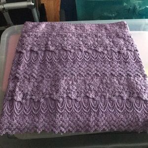 Lace Crochet Purple Mini Skirt American Eagle